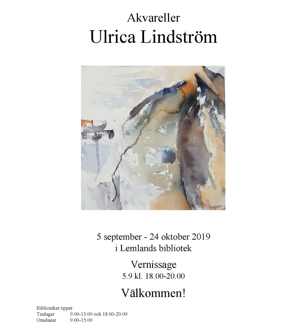Ulrika Lindström utställning i biblioteket 05.09.-24.10.2019